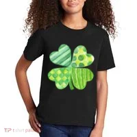Cute 4 Leaf Clover Irish St Patricks Day Kids T-Shirt thumb 2
