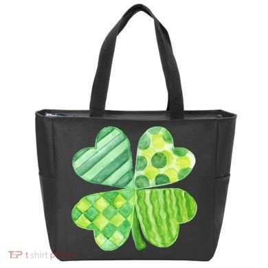 Cute 4 Leaf Clover Irish St Patricks Day Tote Bag