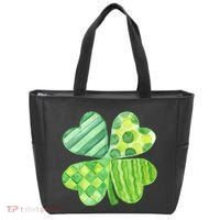 Cute 4 Leaf Clover Irish St Patricks Day Tote Bag thumb 0