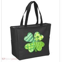 Cute 4 Leaf Clover Irish St Patricks Day Tote Bag thumb 2