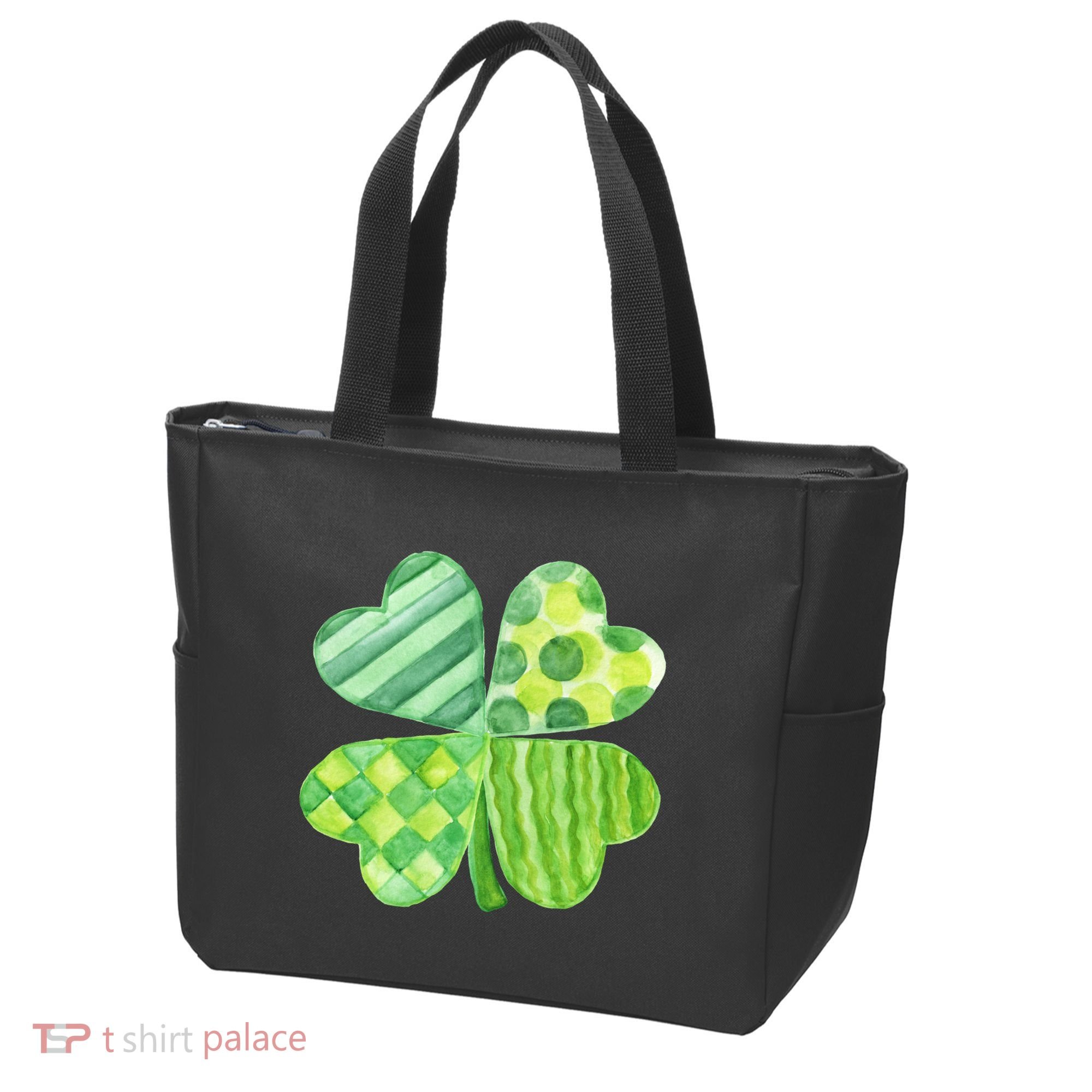 Cute 4 Leaf Clover Irish St Patricks Day Tote Bag
