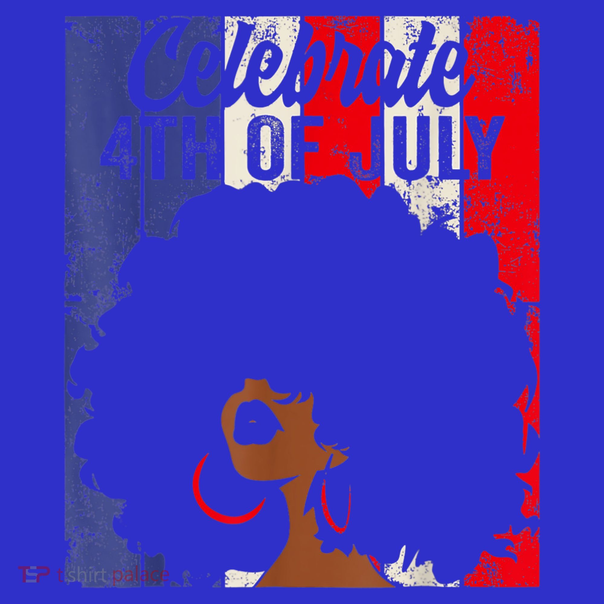 Celebrate 4th Of July Retro African American Flag Black Girl T-Shirt