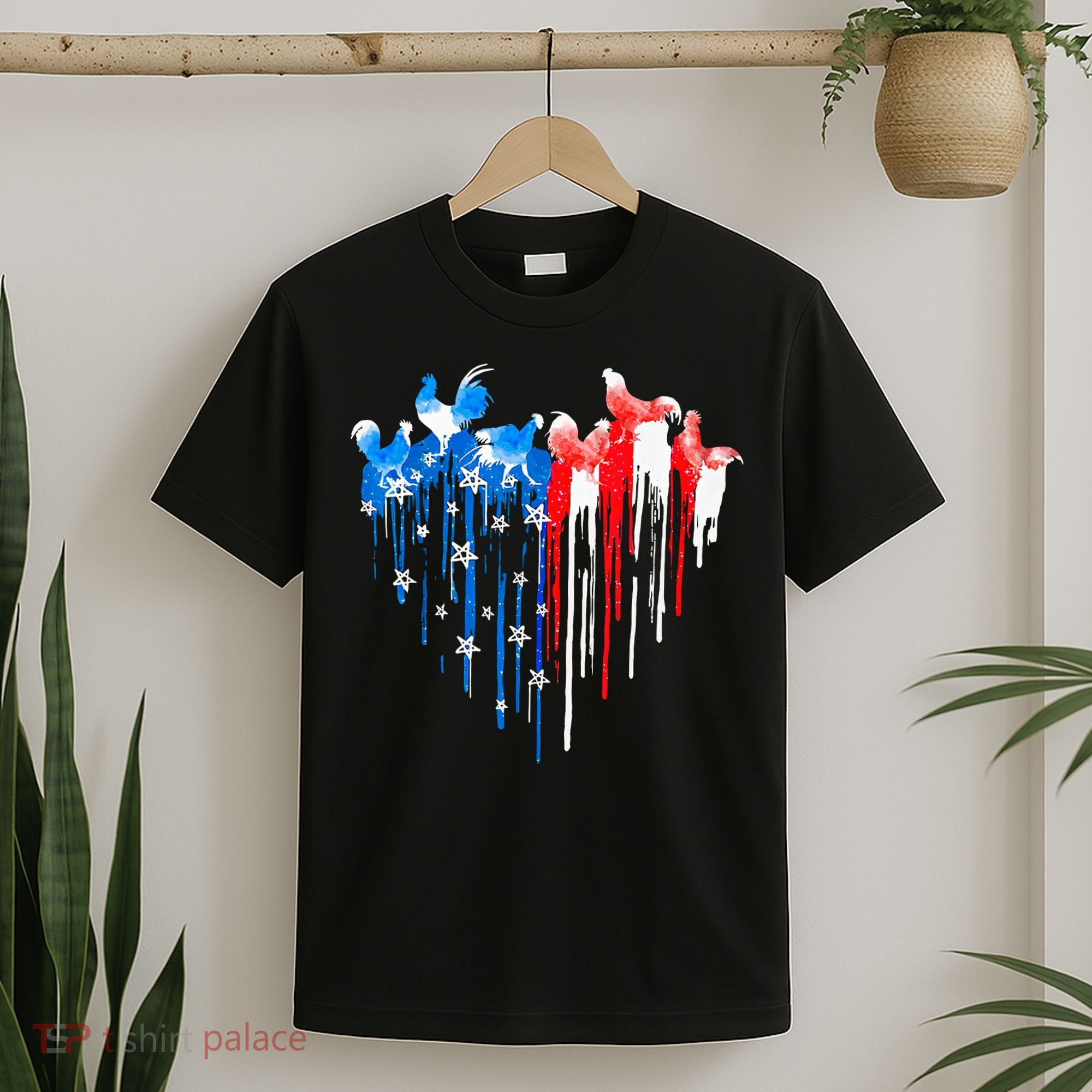 Chicken 4th Of July Patriotic Chicken American Flag Chicken T-Shirt