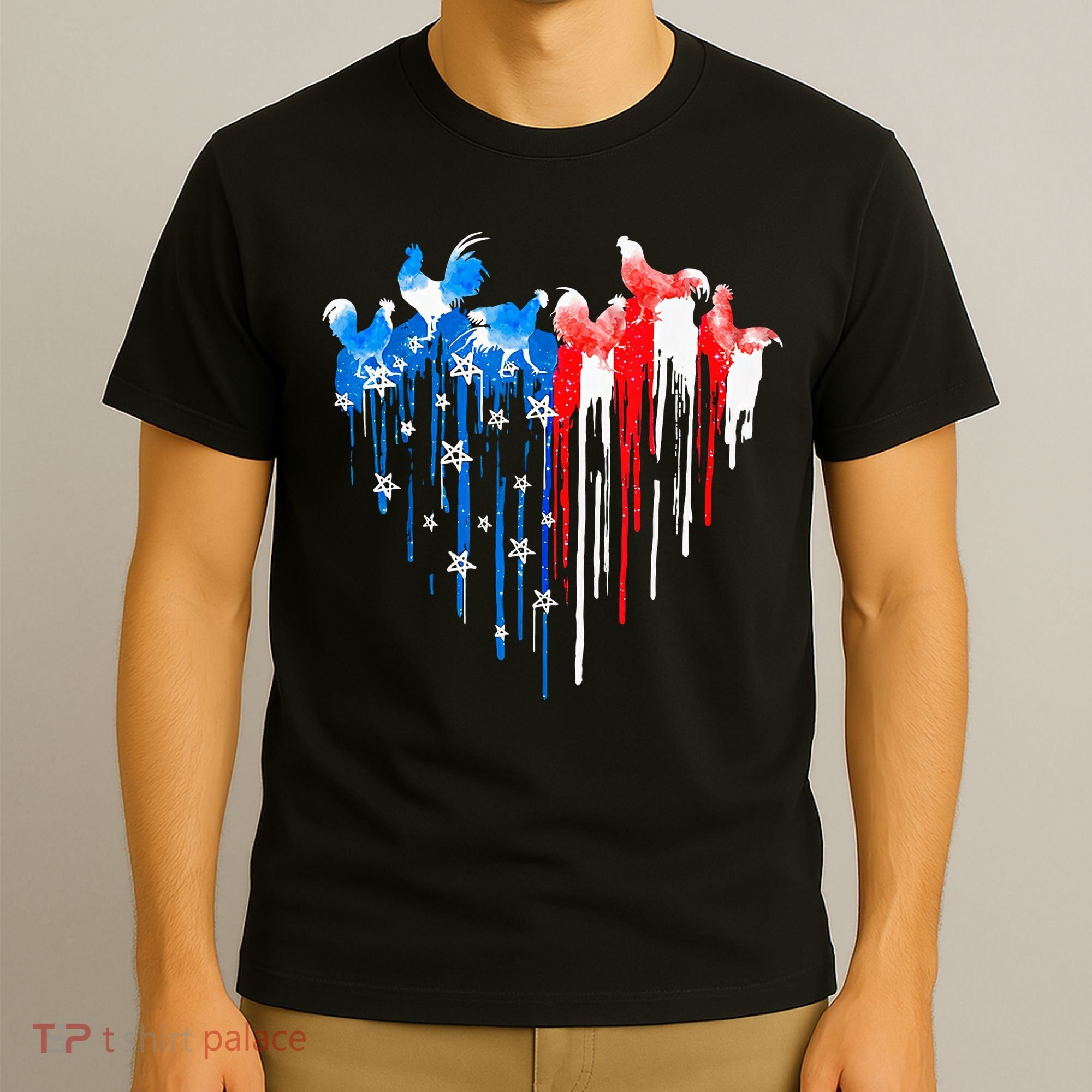 Chicken 4th Of July Patriotic Chicken American Flag Chicken T-Shirt