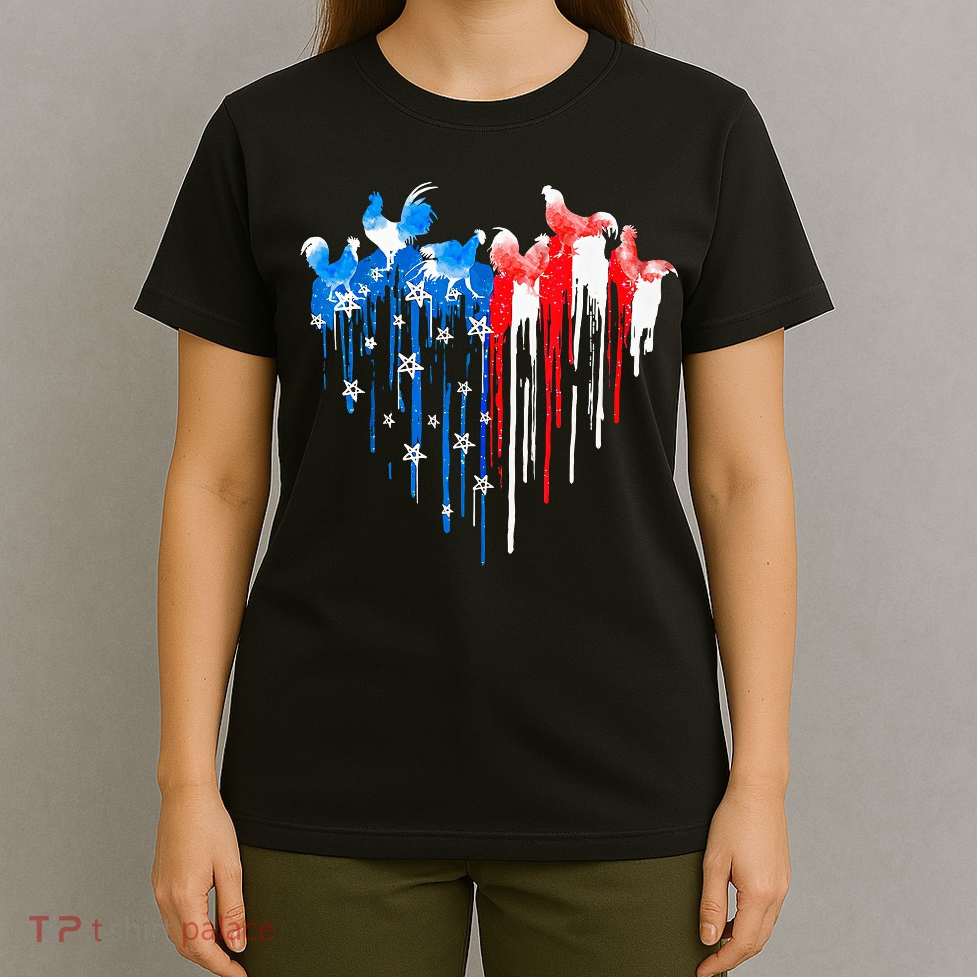 Chicken 4th Of July Patriotic Chicken American Flag Chicken T-Shirt