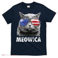 Cat 4th Of July Meowica Merica USA American Flag T-Shirt thumb 0