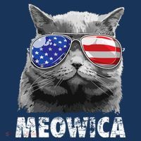 Cat 4th Of July Meowica Merica USA American Flag T-Shirt thumb 7