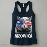 Cat 4th Of July Meowica Merica USA American Flag Women's Tank Top thumb 3