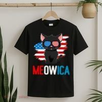 Cat 4th Of July Meowica Patriotic Kitten American Flag T-Shirt thumb 2