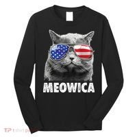 Cat 4th Of July Meowica American Flag Sunglasses Long Sleeve Shirt thumb 0