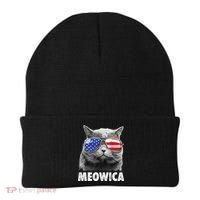 Cat 4th Of July Meowica American Flag Sunglasses Beanie thumb 0