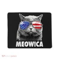Cat 4th Of July Meowica American Flag Sunglasses Mousepad thumb 0