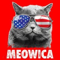Cat 4th Of July Meowica American Flag Sunglasses Santa Hat thumb 1