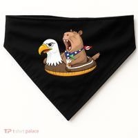Capybara 4TH Of July Funny Pool Party USA-Made Doggie Bandana thumb 0