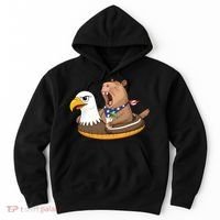 Capybara 4TH Of July Funny Pool Party Hoodie thumb 0
