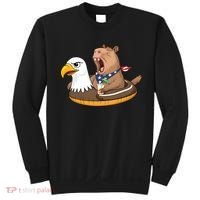 Capybara 4TH Of July Funny Pool Party Sweatshirt thumb 0
