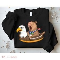Capybara 4TH Of July Funny Pool Party Sweatshirt thumb 2