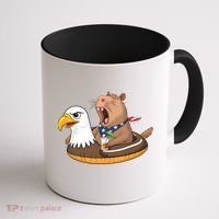 Capybara 4TH Of July Funny Pool Party Coffee Mug thumb 1