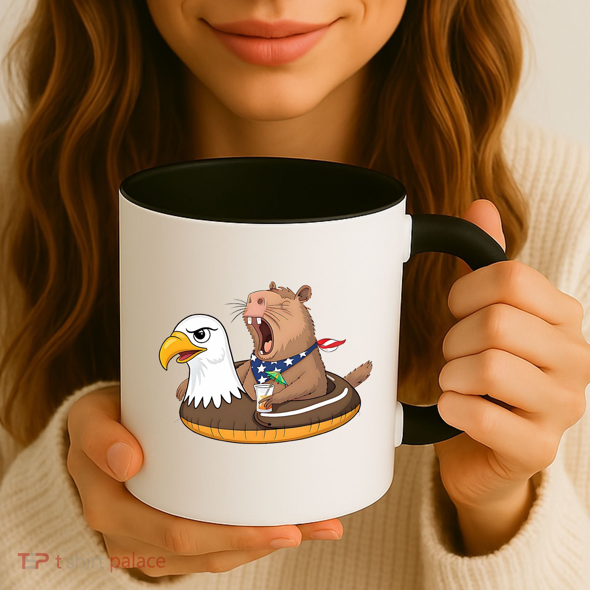 Capybara 4TH Of July Funny Pool Party Coffee Mug