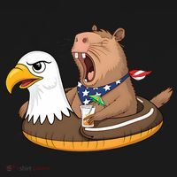 Capybara 4TH Of July Funny Pool Party Women's Hoodie thumb 2