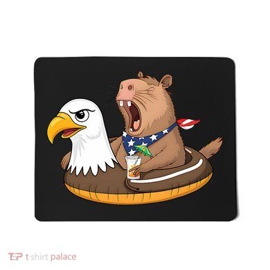 Capybara 4TH Of July Funny Pool Party Mousepad