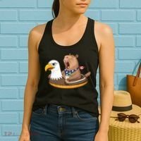 Capybara 4TH Of July Funny Pool Party Women's Tank Top thumb 2