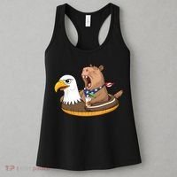 Capybara 4TH Of July Funny Pool Party Women's Tank Top thumb 3