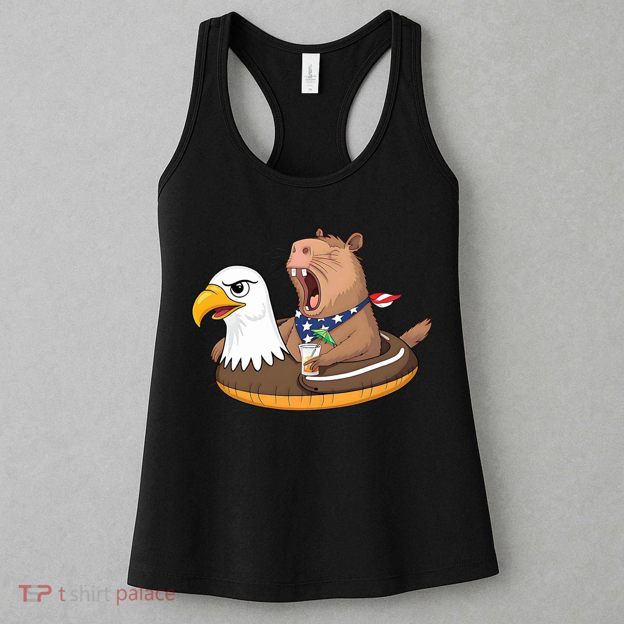 Capybara 4TH Of July Funny Pool Party Women's Tank Top