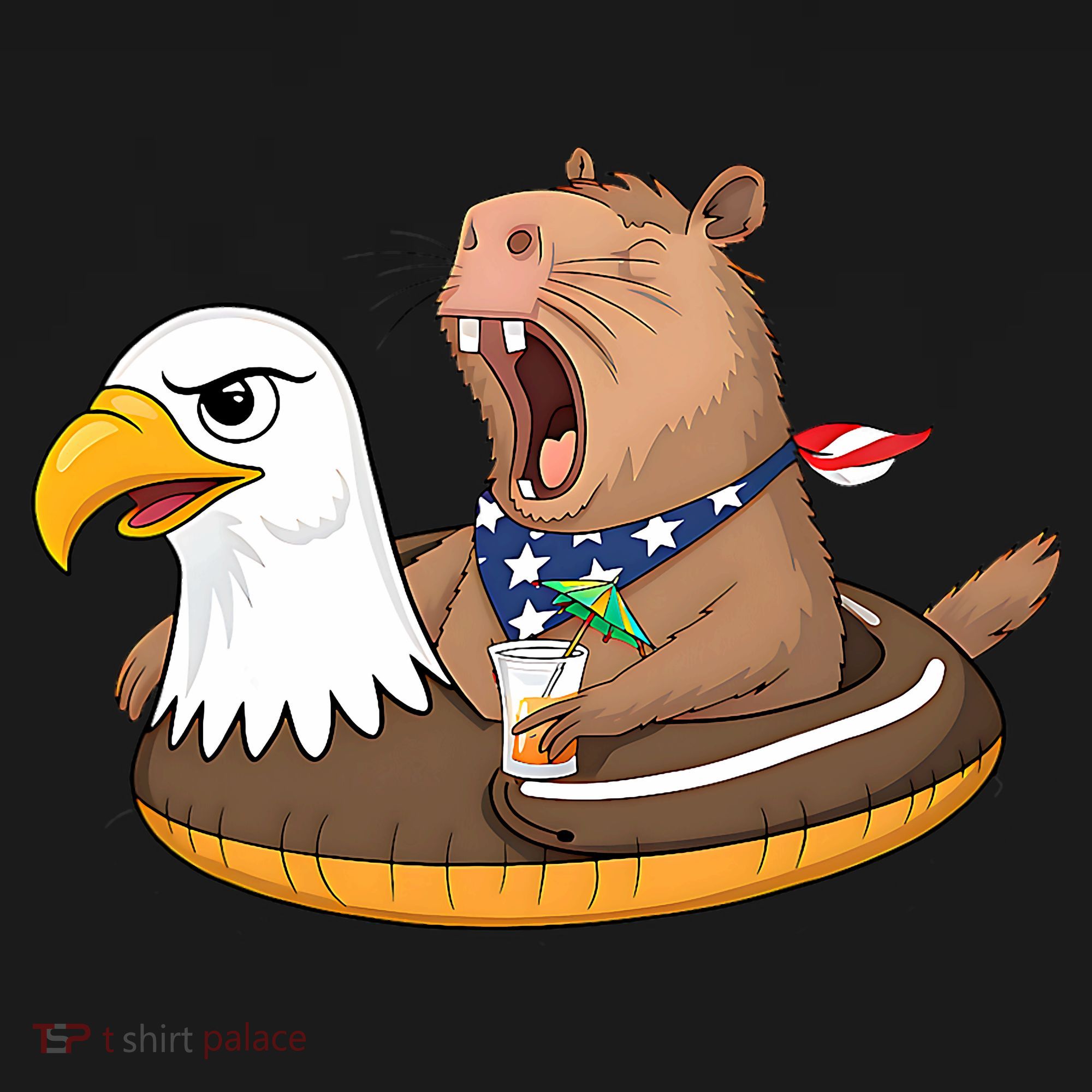 Capybara 4TH Of July Funny Pool Party Women's Tank Top