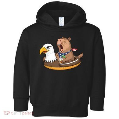 Capybara 4TH Of July Funny Pool Party Toddler Hoodie