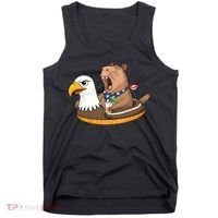Capybara 4TH Of July Funny Pool Party Tank Top thumb 0