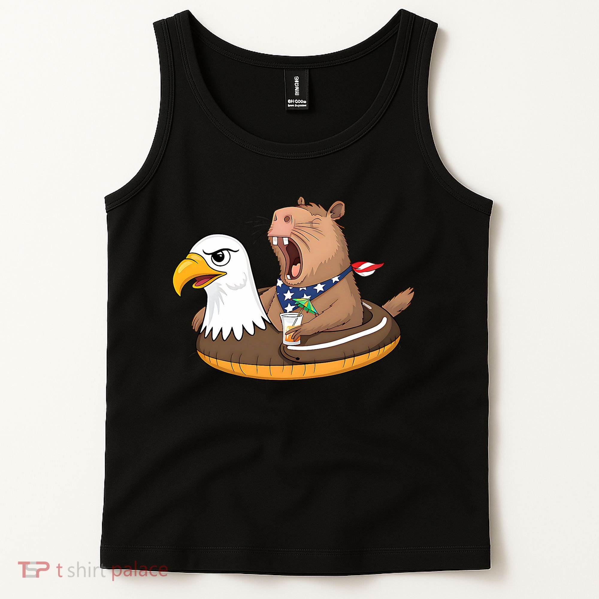 Capybara 4TH Of July Funny Pool Party Tank Top