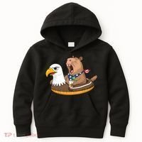 Capybara 4TH Of July Funny Pool Party Kids Hoodie thumb 0