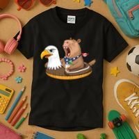 Capybara 4TH Of July Funny Pool Party Kids T-Shirt thumb 3