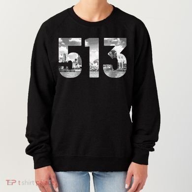 Cincinnati 513 Area Code Skyline Ohio Vintage Women's Sweatshirt