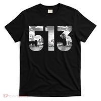 Cincinnati 513 Area Code Skyline Ohio Vintage T-Shirt thumb 0