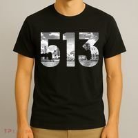 Cincinnati 513 Area Code Skyline Ohio Vintage T-Shirt thumb 3