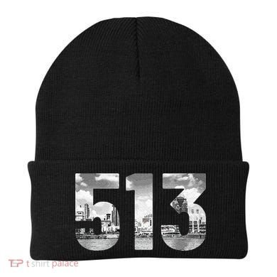 Cincinnati 513 Area Code Skyline Ohio Vintage Beanie
