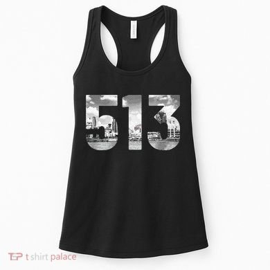 Cincinnati 513 Area Code Skyline Ohio Vintage Women's Tank Top
