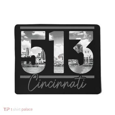 Cincinnati 513 Area Code Skyline Ohio Vintage Mousepad