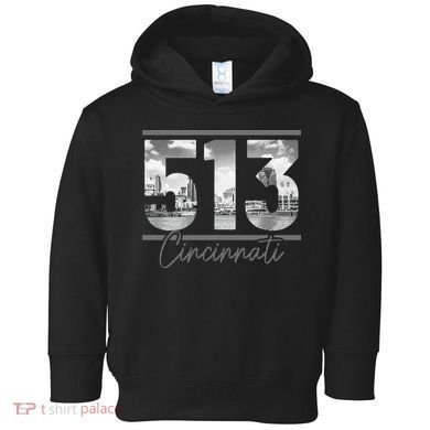Cincinnati 513 Area Code Skyline Ohio Vintage Toddler Hoodie