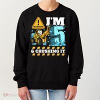 Construction 5th Birthday Boy Funny Gift 5 Bulldozer Digger Truck Funny Gift Women's Sweatshirt thumb 0