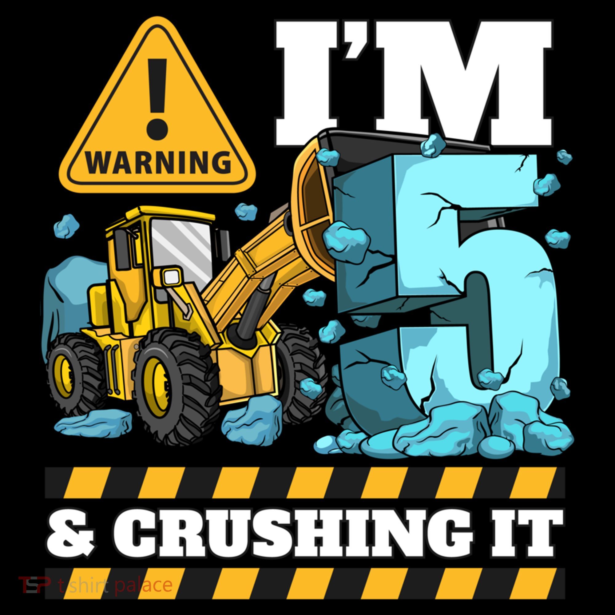 Construction 5th Birthday Boy Funny Gift 5 Bulldozer Digger Truck Funny Gift Coffee Mug