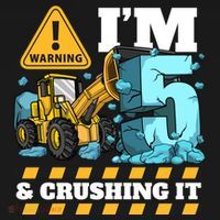 Construction 5th Birthday Boy Funny Gift 5 Bulldozer Digger Truck Funny Gift Women's Hoodie thumb 2