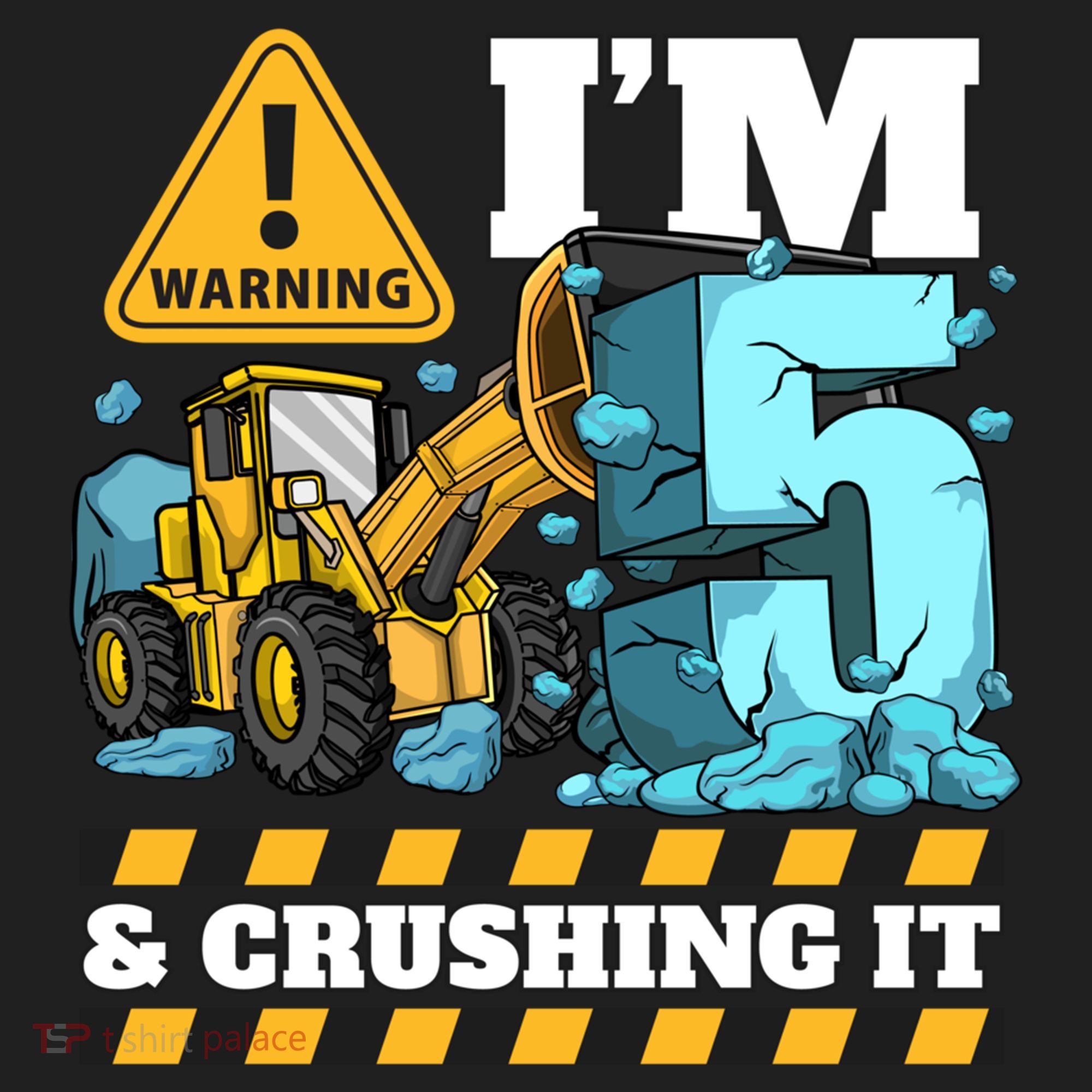 Construction 5th Birthday Boy Funny Gift 5 Bulldozer Digger Truck Funny Gift Hat