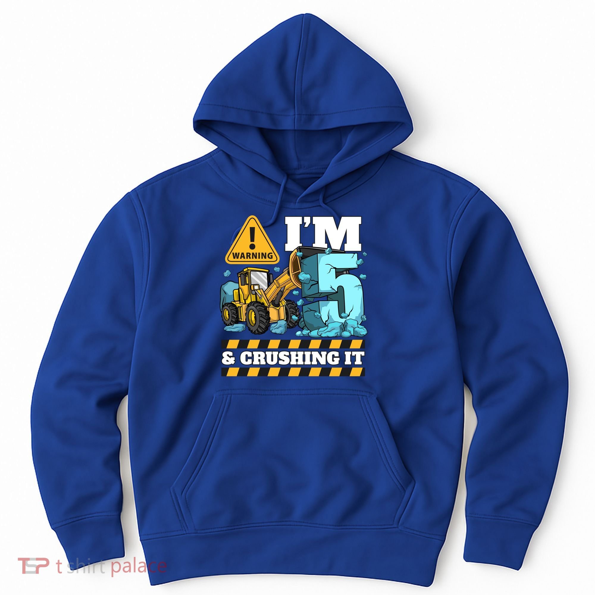 Construction 5th Birthday Boy Funny Gift 5 Bulldozer Digger Truck Funny Gift Hoodie
