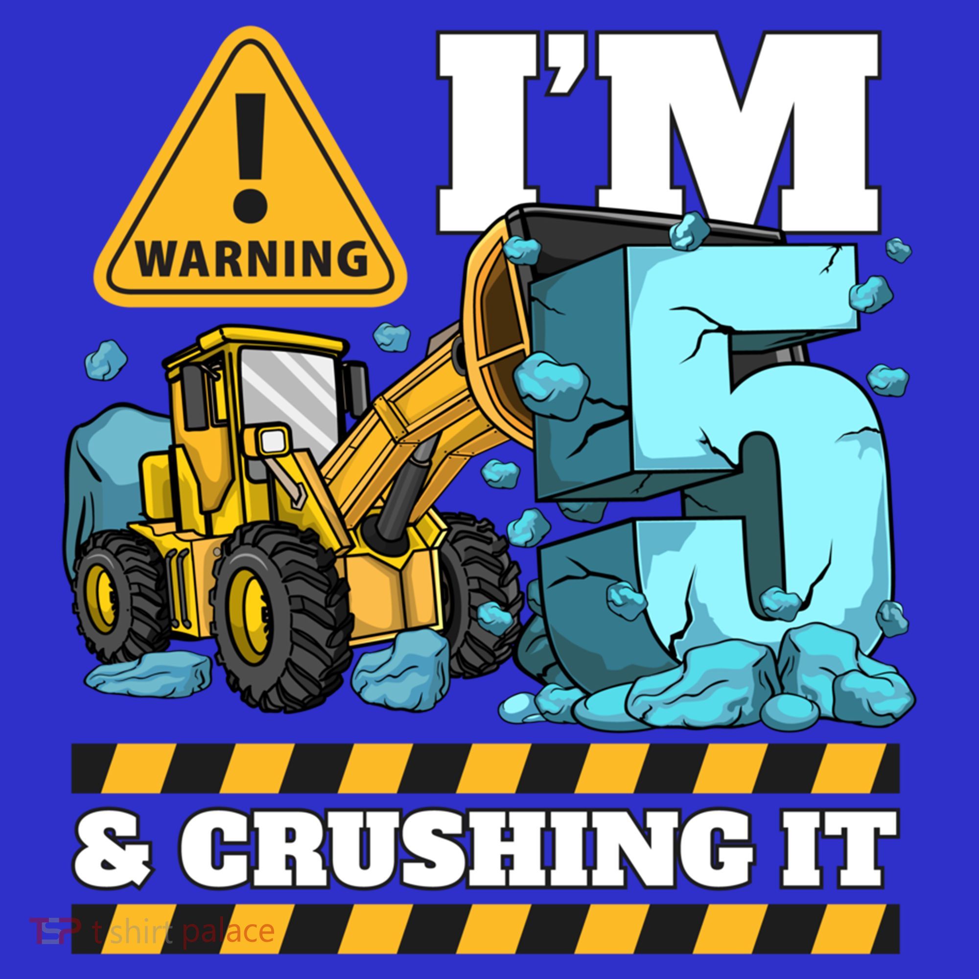 Construction 5th Birthday Boy Funny Gift 5 Bulldozer Digger Truck Funny Gift Sweatshirt