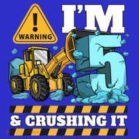 Construction 5th Birthday Boy Funny Gift 5 Bulldozer Digger Truck Funny Gift Women's Tank Top thumb 5