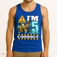 Construction 5th Birthday Boy Funny Gift 5 Bulldozer Digger Truck Funny Gift Tank Top thumb 3