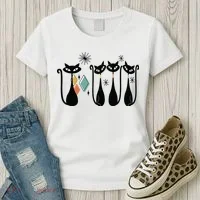 Cats 50s Cat Mid Century Women's T-Shirt thumb 3
